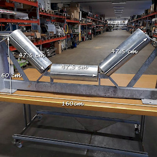 Kuljettimen alarulla teline 46,5 cm:n rullille