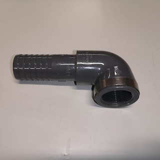 PVC kulma 90° letkuliitin 32-1"