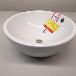 Pesuallas pyöreä 42x19 cm valkoinen keraaminen